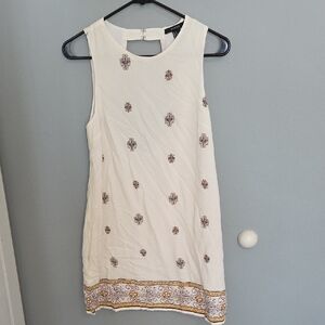 Forever 21 Cream Mini Dress with Gold Embroidery